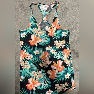PINK Victoria's Secret Black Floral Tank Top